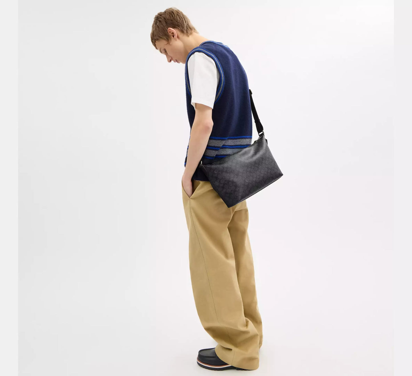 AUTHENTIC/ORIGINAL COACH Finn Crossbody Bag In Signature Canvas