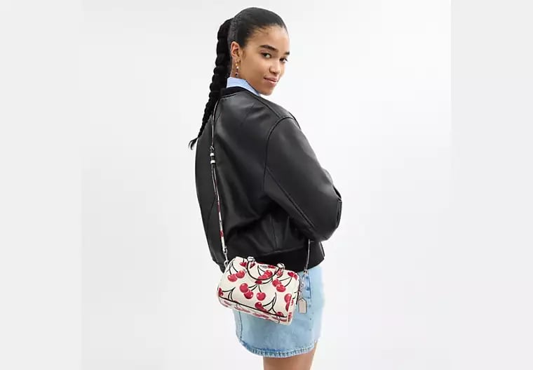 AUTHENTIC/ORIGINAL COACH Mini Rowan Crossbody Bag With Cherry Print