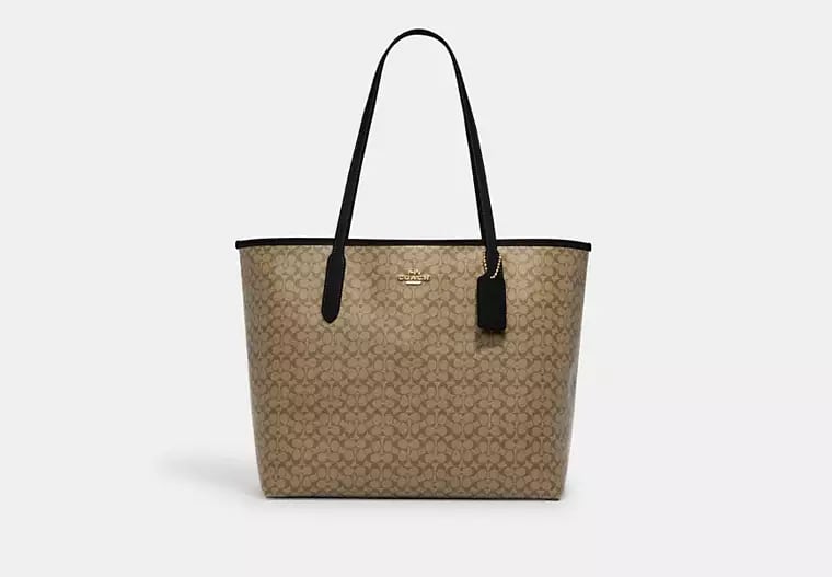 AUTHENTIC/ORIGINAL COACH City Tote Bag In Micro Signature Canva