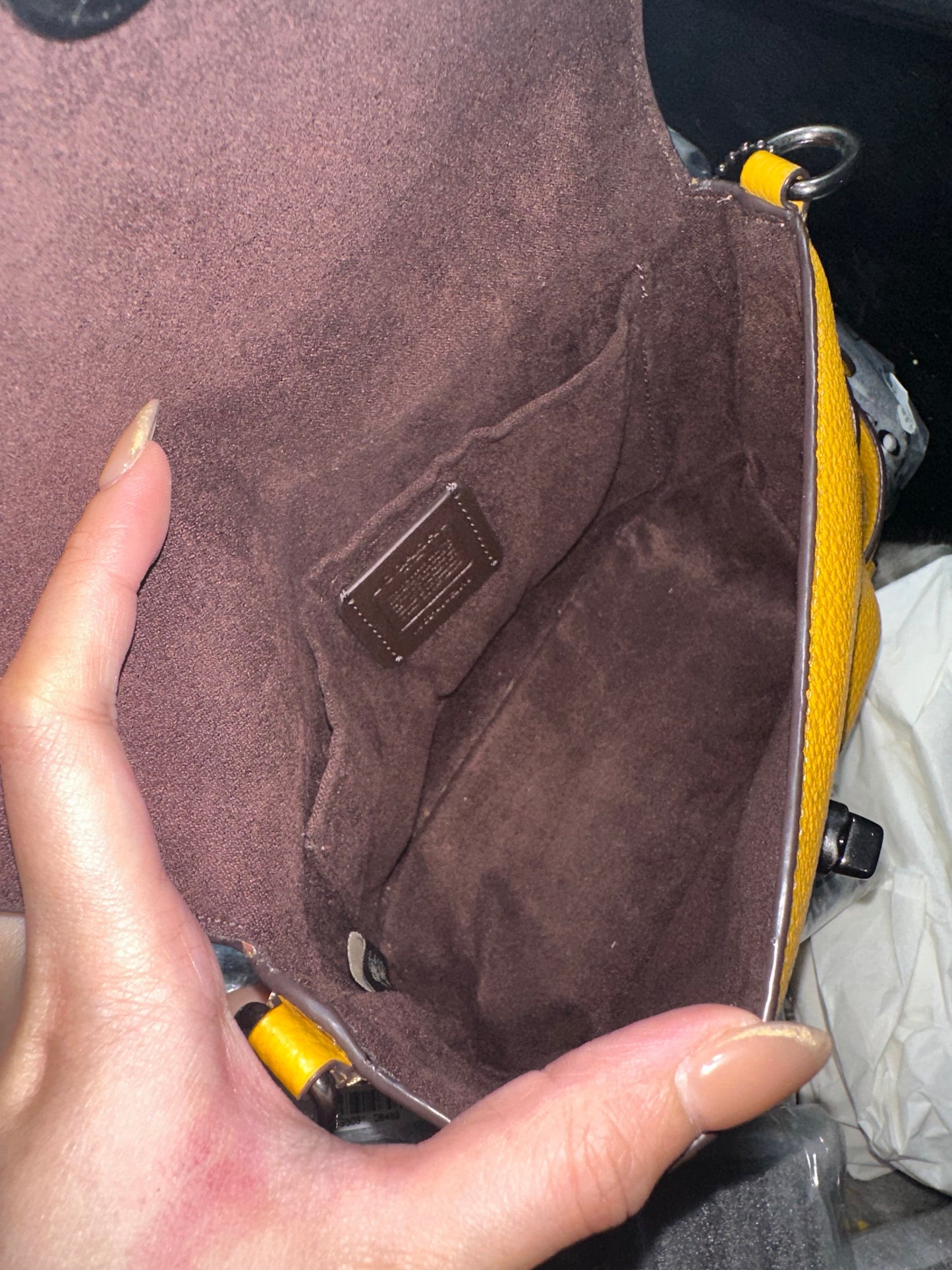 AUTHENTIC/ORIGINAL Preloved Coach Karlee Yellow Crossbody Bag