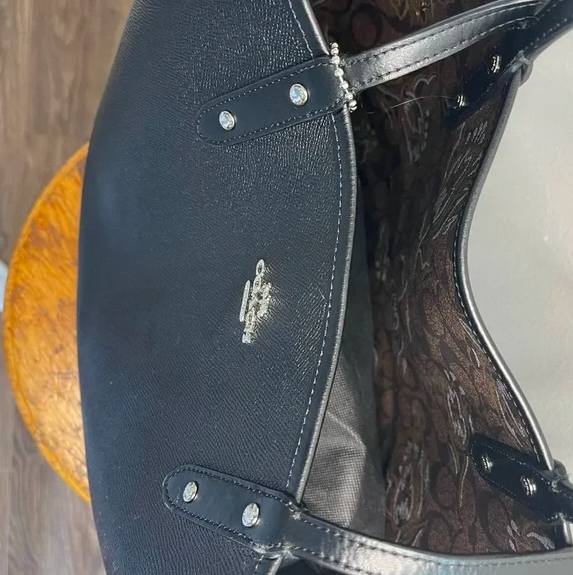 AUTHENTIC/ORIGINAL COACH Reversible City Large Tote Bag With Tulip Print Black