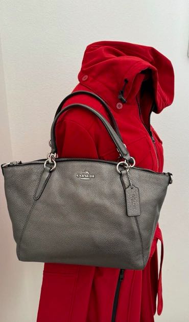 AUTHENTIC/ORIGINAL Preloved Coach Small Kelsey Satchel Bag Gray