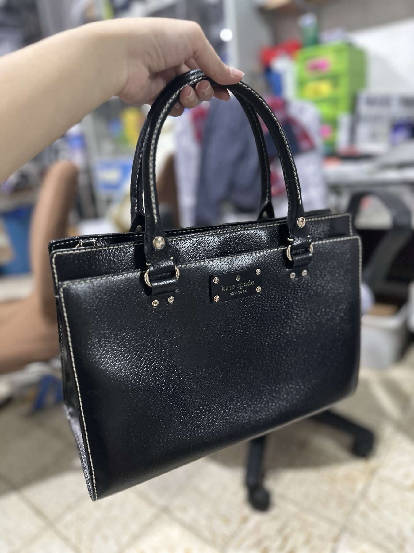 AUTHENTIC/ORIGINAL Preloved KateSpade KS Durham Wellesley Leather Black Satchel Bag