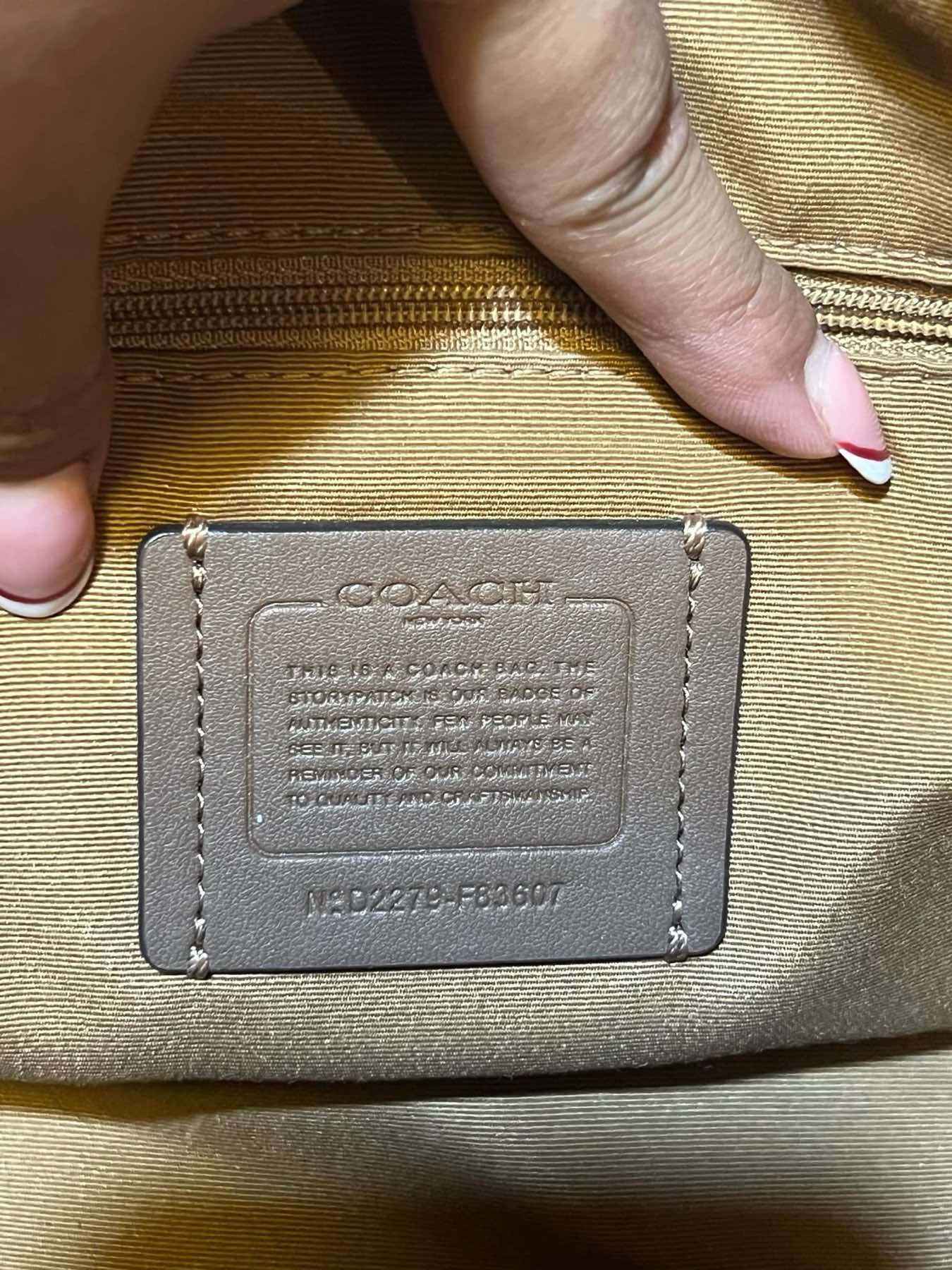 AUTHENTIC/ORIGINAL Preloved Coach Rowan Satchel Bag In Signature Canvas Light Khaki