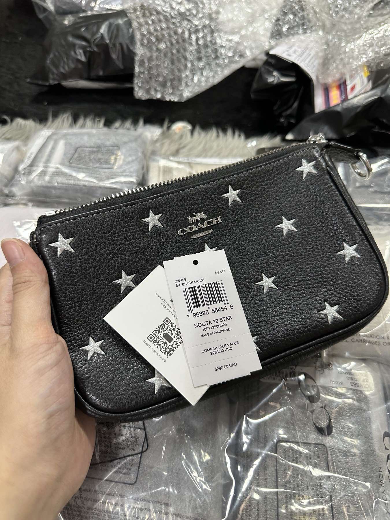AUTHENTIC/ORIGINAL Coach Nolita 19 With Star Print Small Black Bag