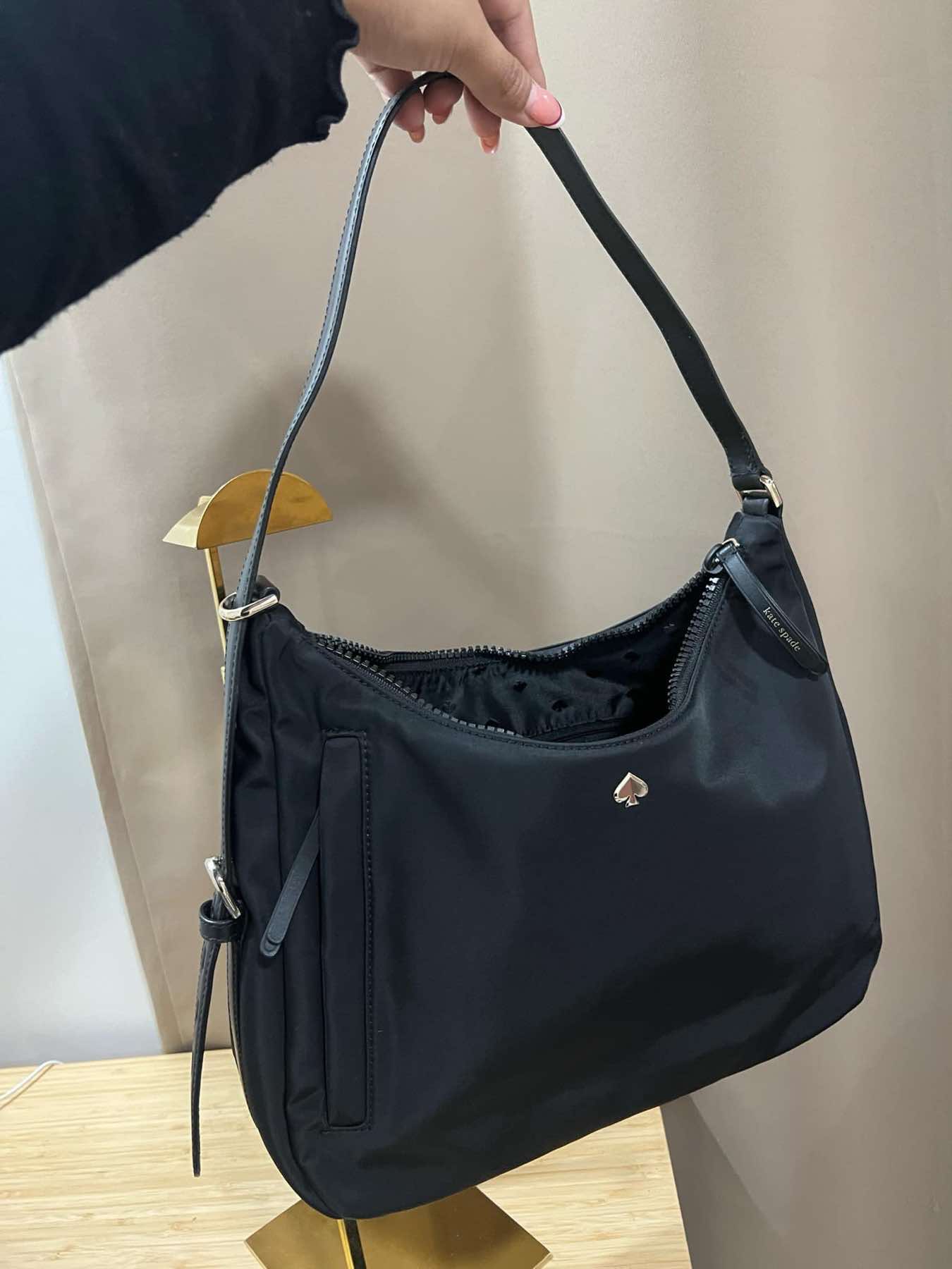 AUTHENTIC/ORIGINAL Preloved KateSpade KS Jae Medium Nylon Hobo Shoulder Bag Black
