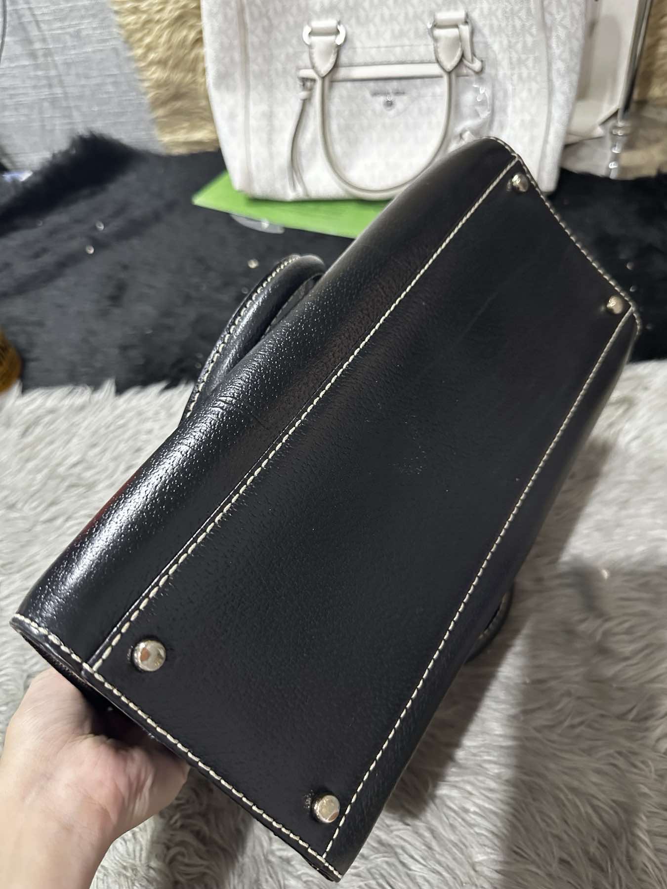 AUTHENTIC/ORIGINAL Preloved KateSpade KS Durham Wellesley Leather Black Satchel Bag
