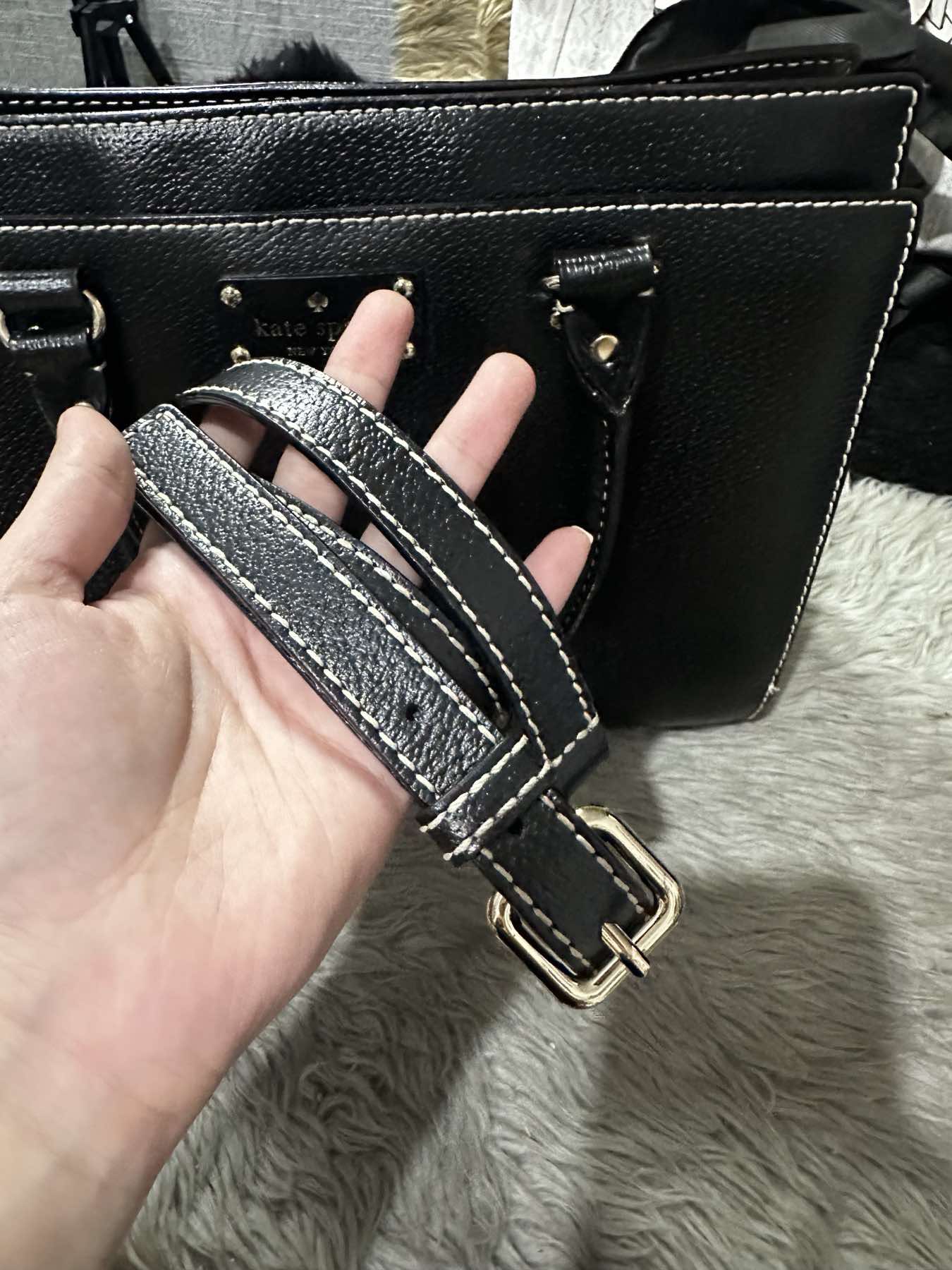 AUTHENTIC/ORIGINAL Preloved KateSpade KS Durham Wellesley Leather Black Satchel Bag