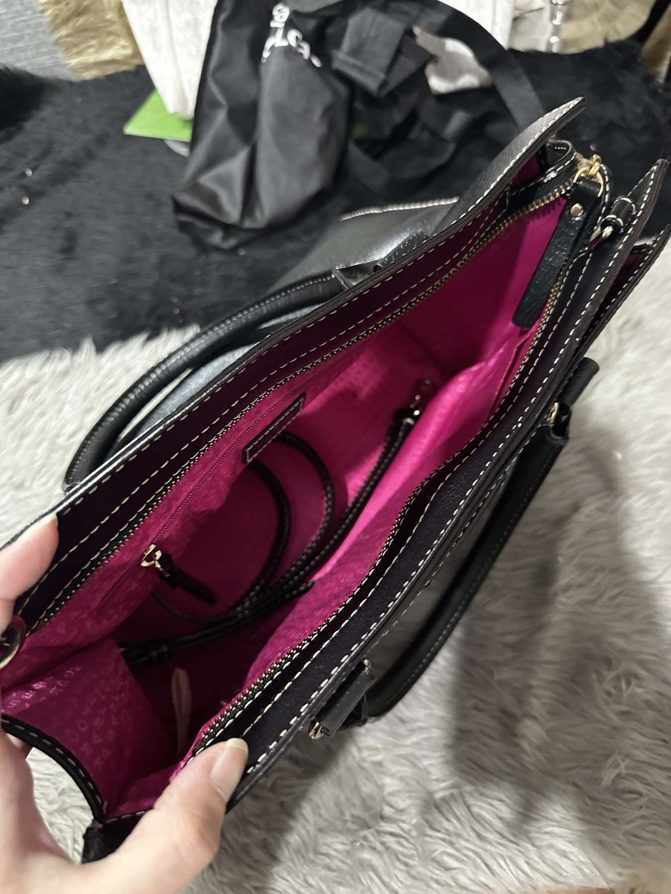 AUTHENTIC/ORIGINAL Preloved KateSpade KS Durham Wellesley Leather Black Satchel Bag