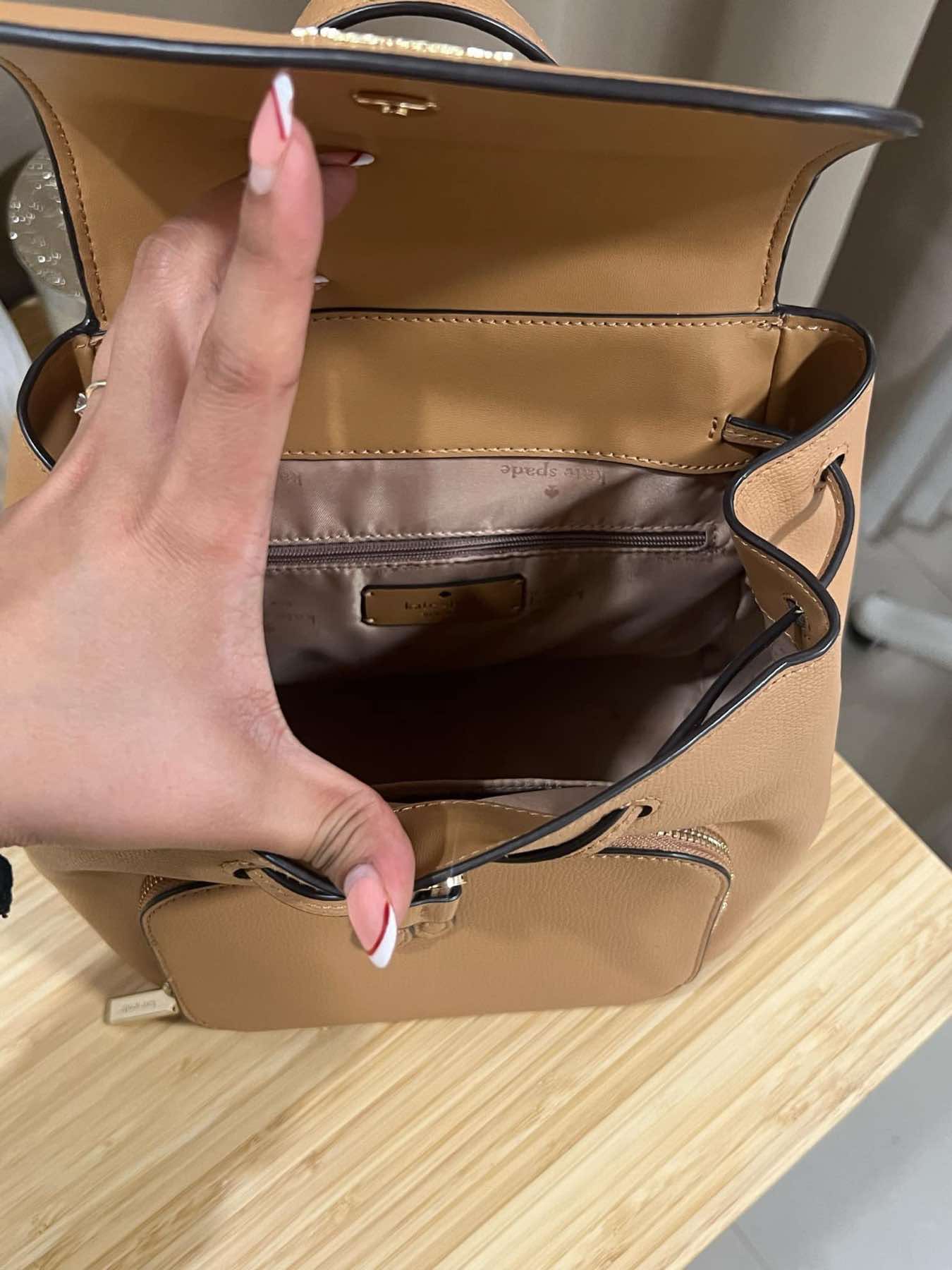 AUTHENTIC/ORIGINAL Preloved KateSpade KS Darcy Camel Leather Backpack Brown Bag