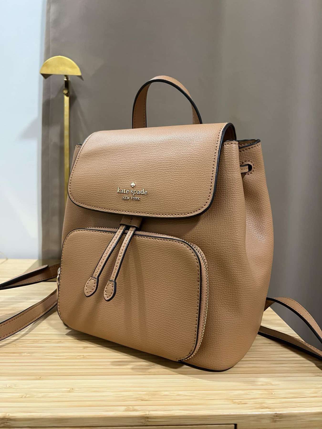 AUTHENTIC/ORIGINAL Preloved KateSpade KS Darcy Camel Leather Backpack Brown Bag