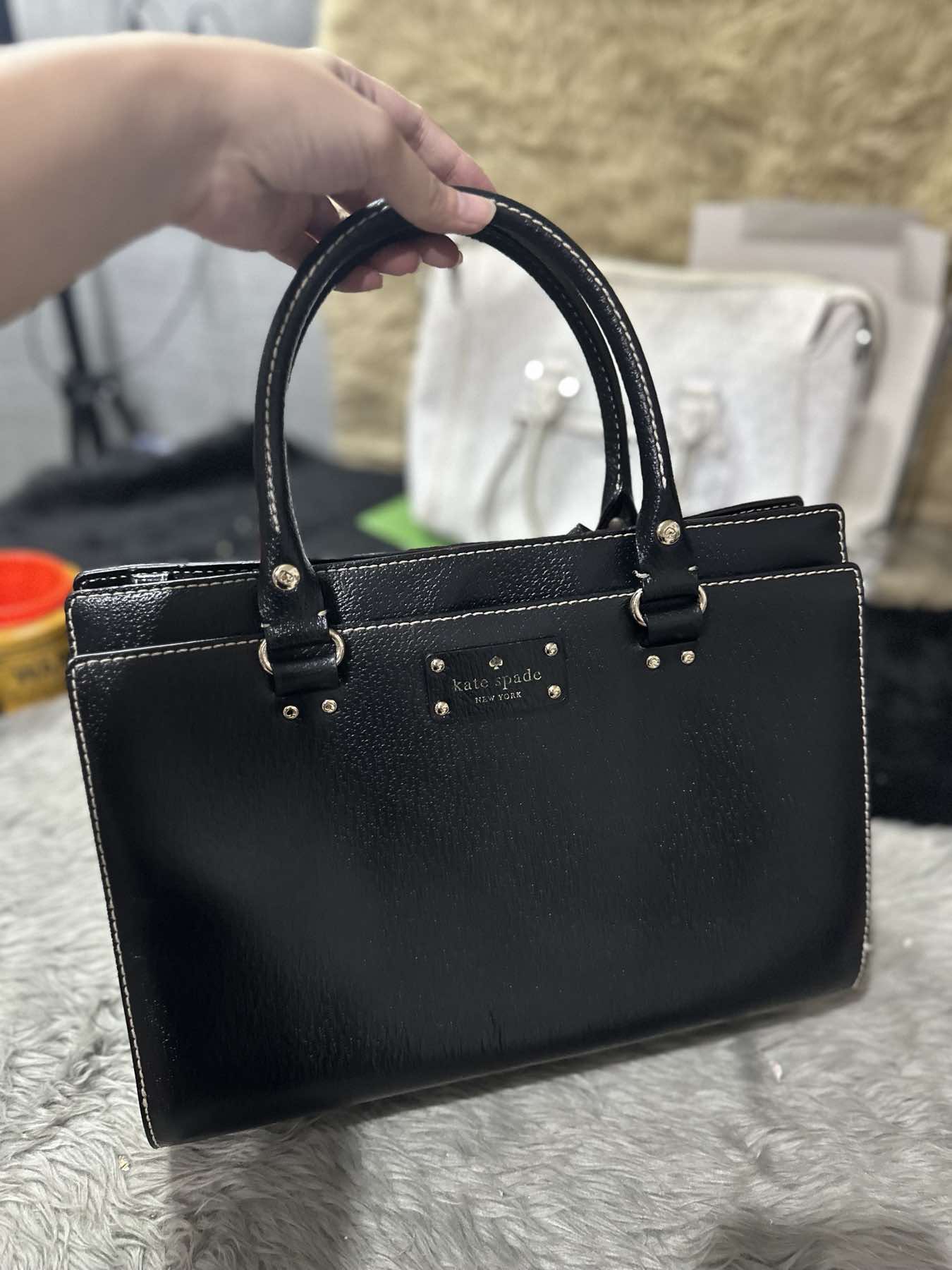 AUTHENTIC/ORIGINAL Preloved KateSpade KS Durham Wellesley Leather Black Satchel Bag