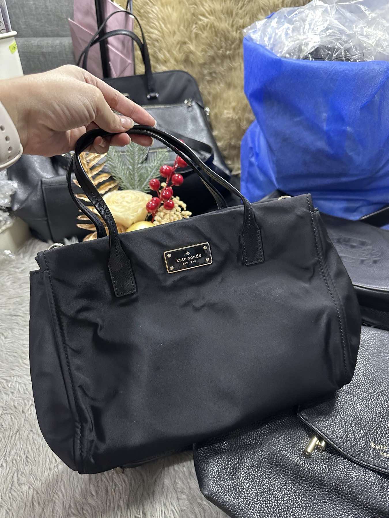 AUTHENTIC/ORIGINAL Preloved Kate Spade KS Blake Avenue Small Loden Nylon Black Bag