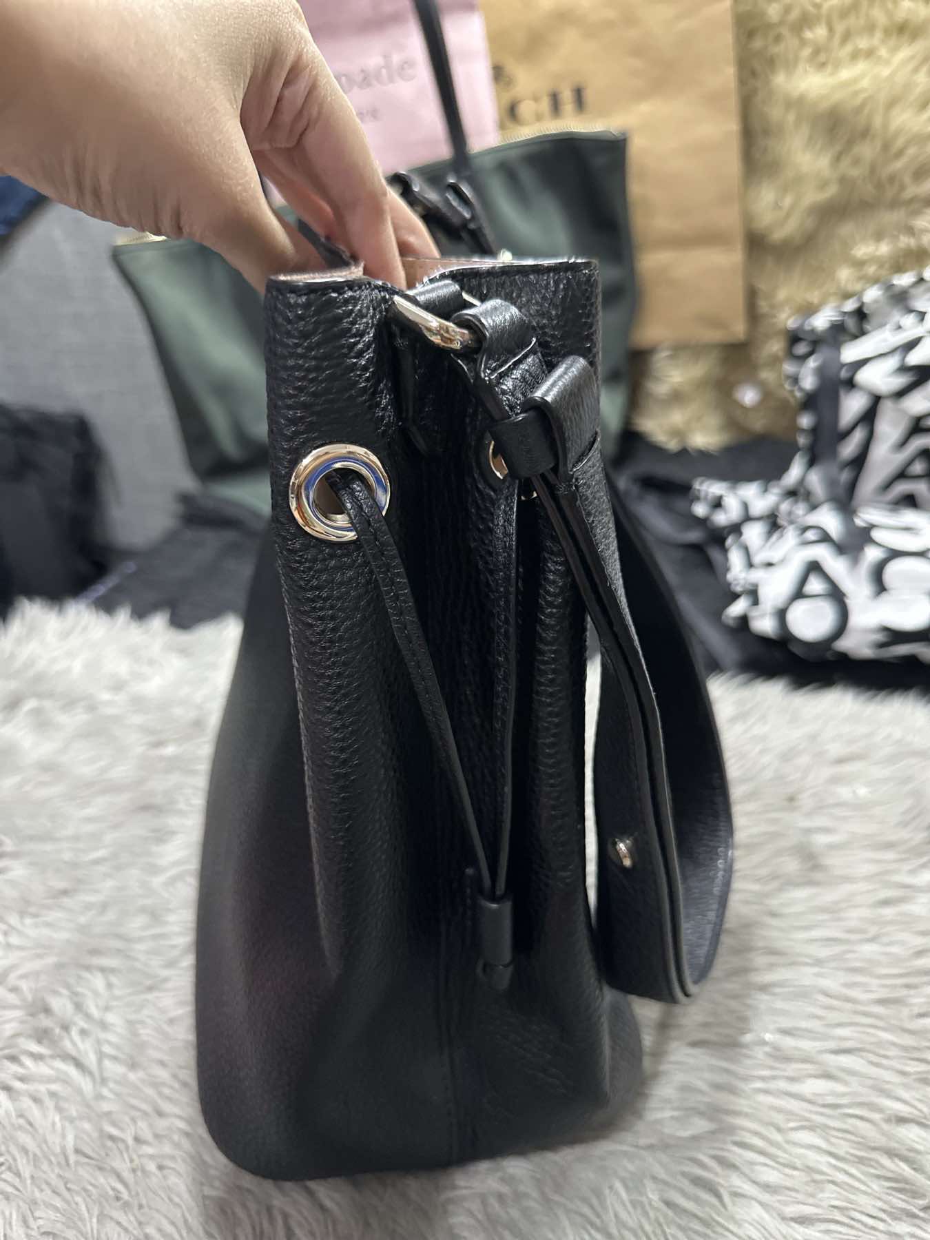 AUTHENTIC/ORIGINAL Preloved Kate Spade KS Marti Large Bucket Bag Black