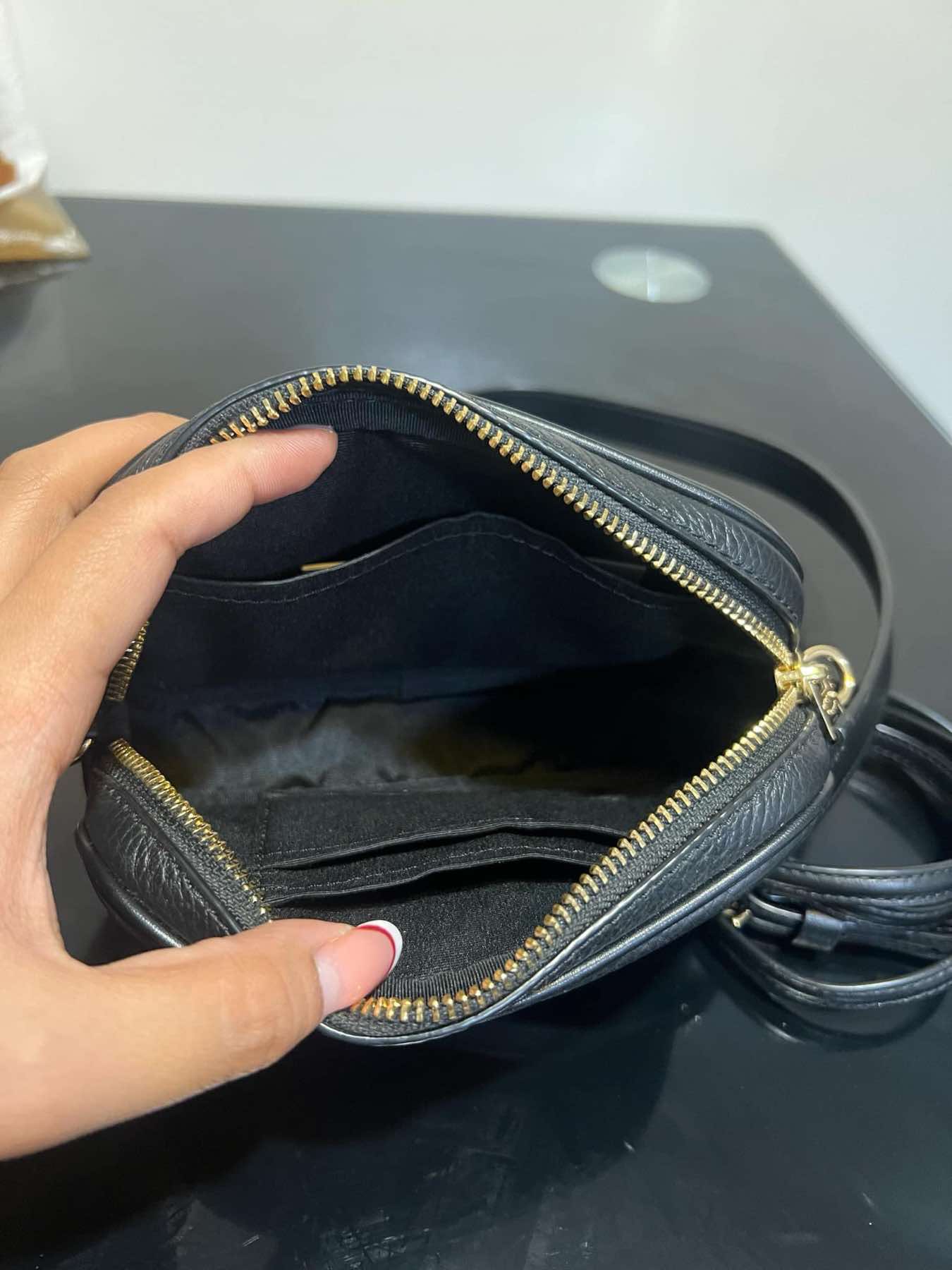 AUTHENTIC/ORIGINAL Preloved Coach Black Pebbled Leather Convertible Belt Mini Bag