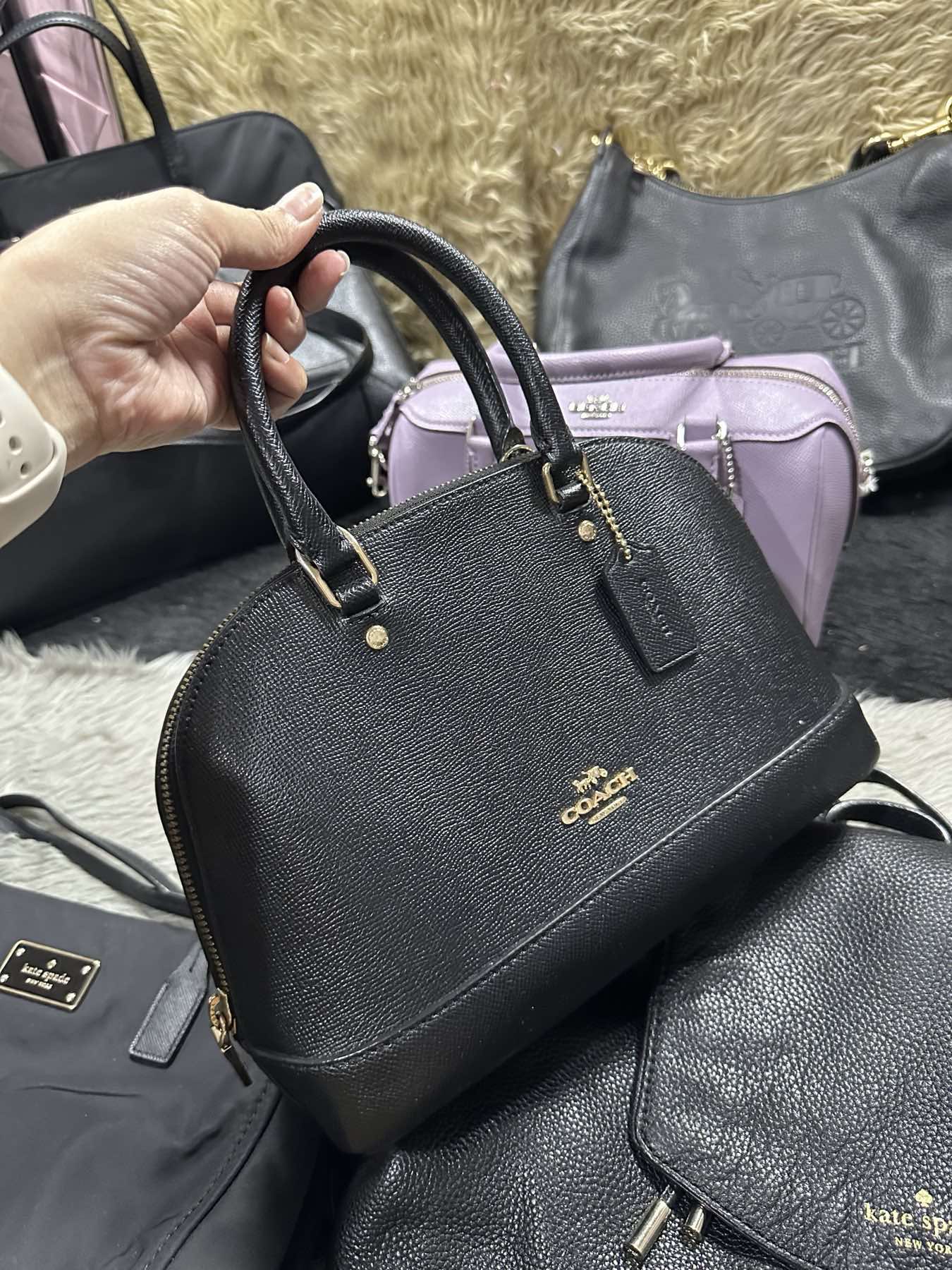 AUTHENTIC/ORIGINAL Preloved Coach RARE Mini Sierra Satchel Black Bag