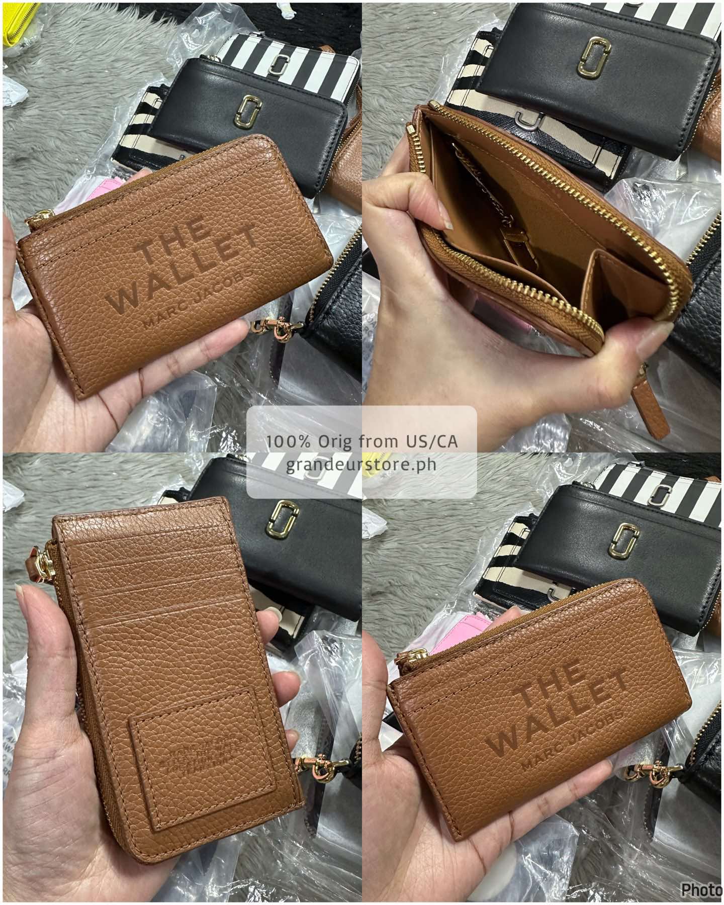 AUTHENTIC/ORIGINAL MJ The Leather Top Zip Multi Card Slim Wallet