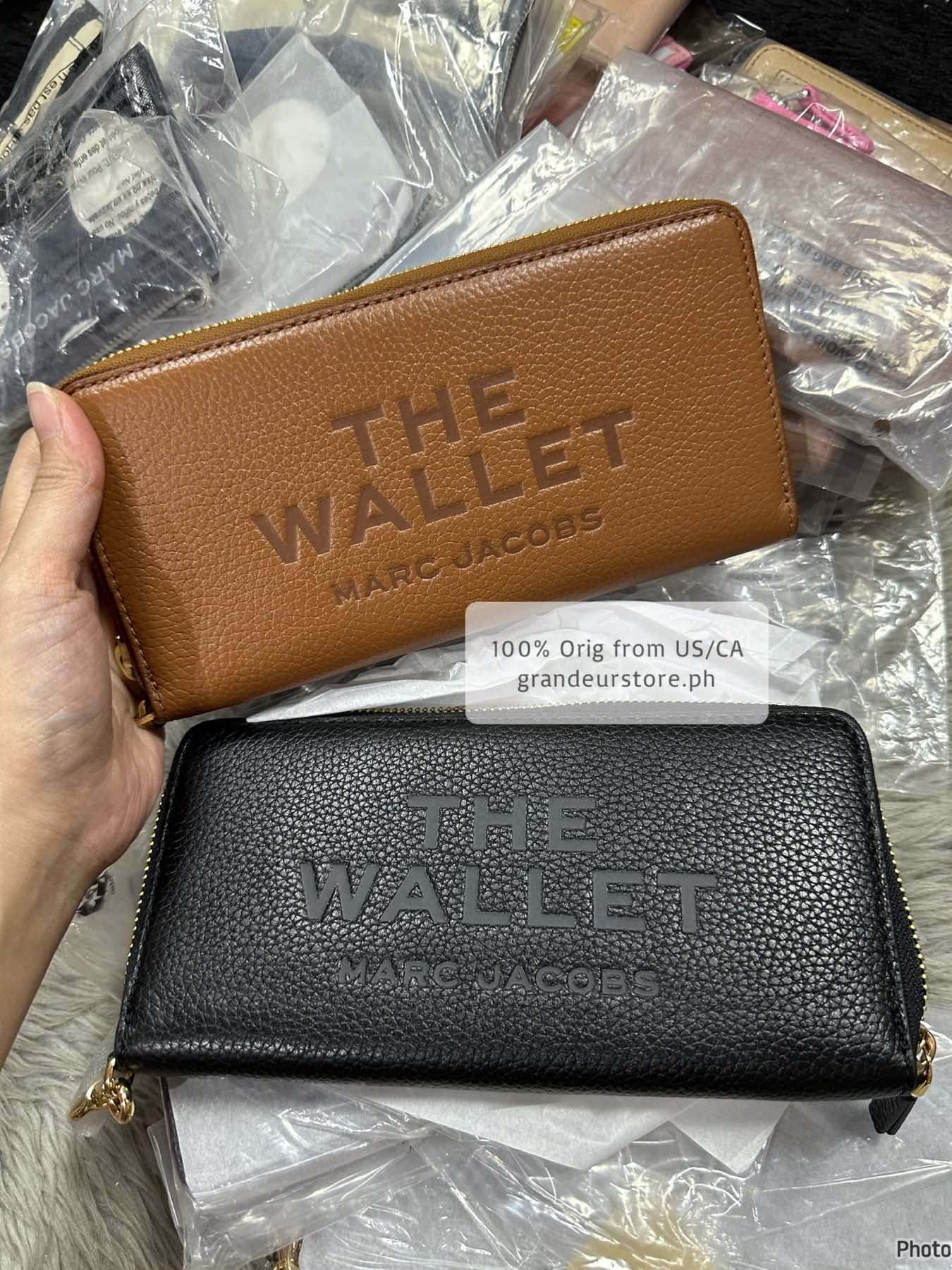 AUTHENTIC/ORIGINAL MJ The Leather Continental Long Wallet Black/Brown