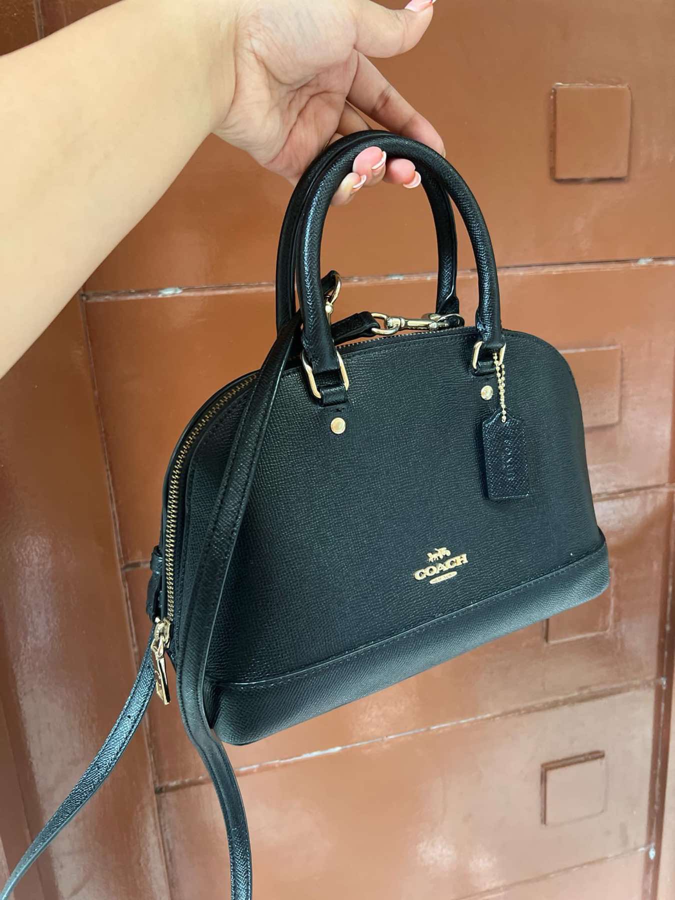 AUTHENTIC/ORIGINAL Preloved Coach RARE Mini Sierra Satchel Black Bag