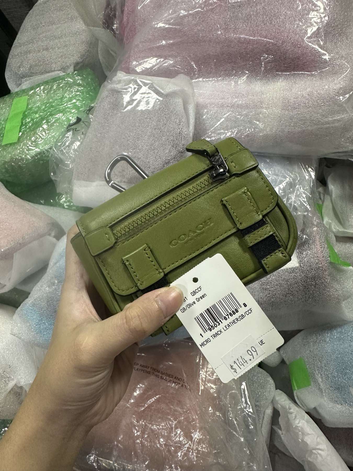 AUTHENTIC/ORIGINAL Coach Micro Track Bag Key Fob Keychain Green