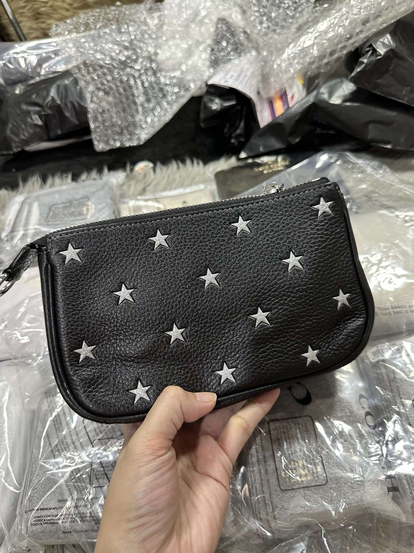 AUTHENTIC/ORIGINAL Coach Nolita 19 With Star Print Small Black Bag