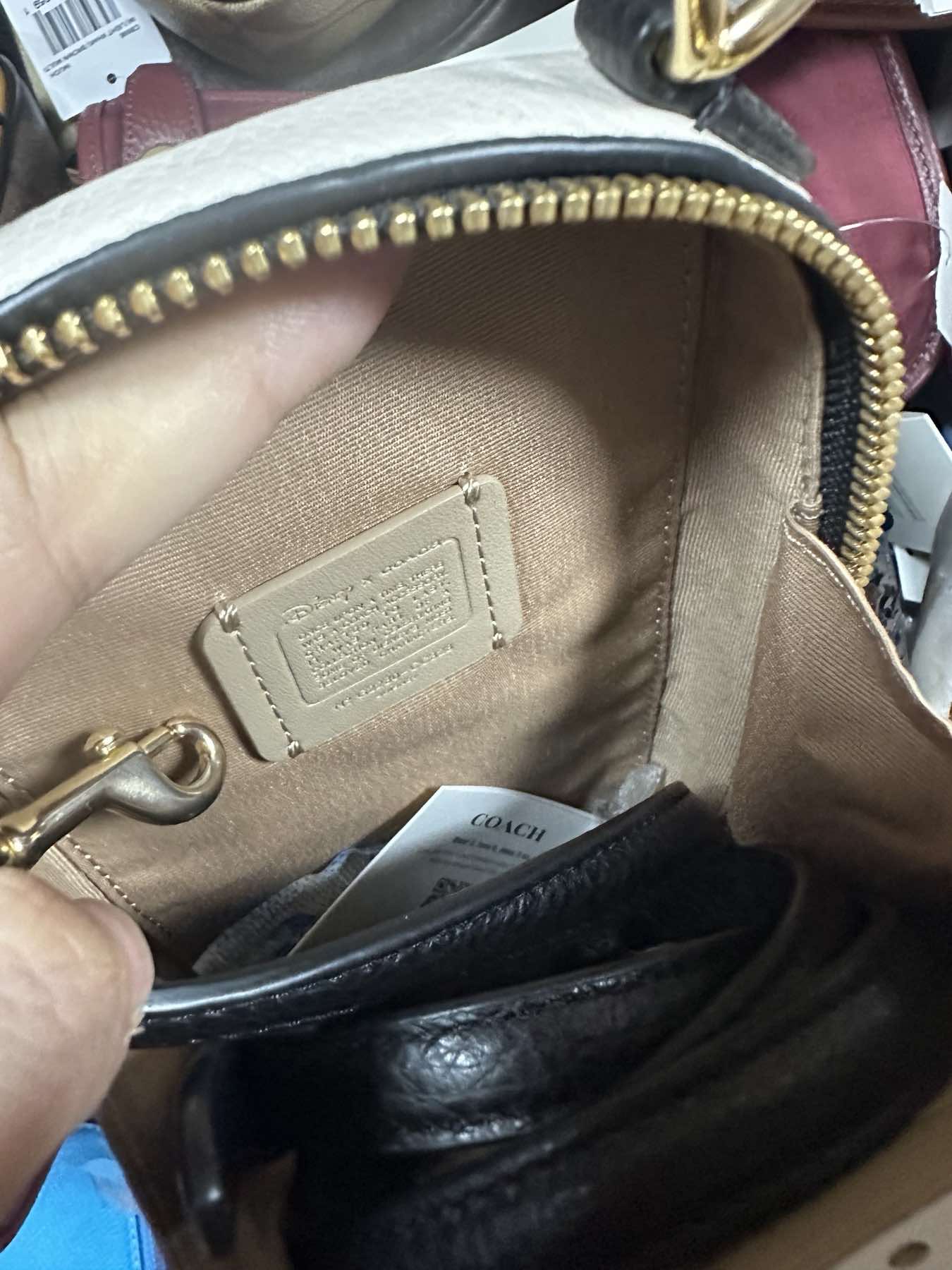 AUTHENTIC/ORIGINAL Coach Eva Phone Crossbody With Cruella Small White Bag