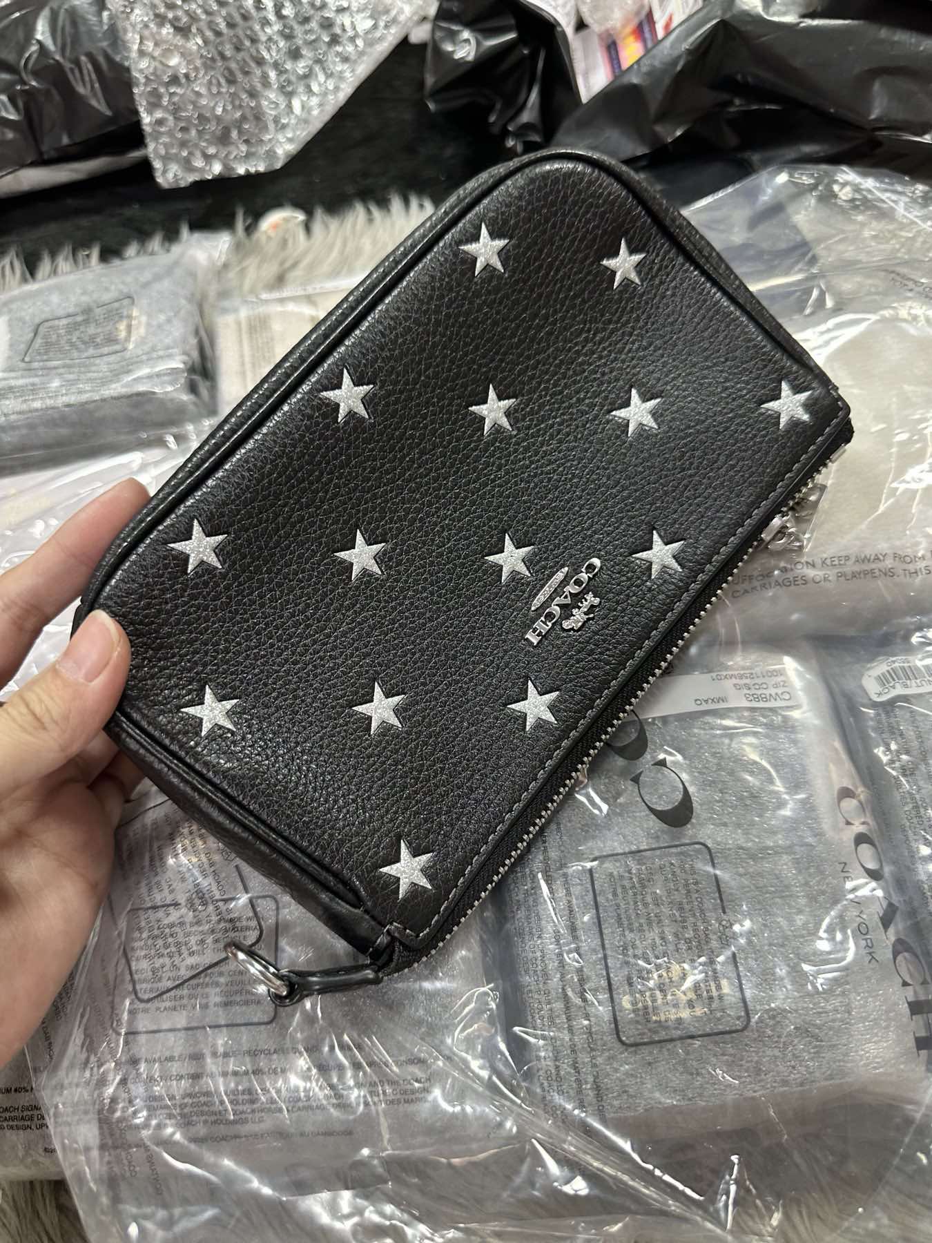 AUTHENTIC/ORIGINAL Coach Nolita 19 With Star Print Small Black Bag