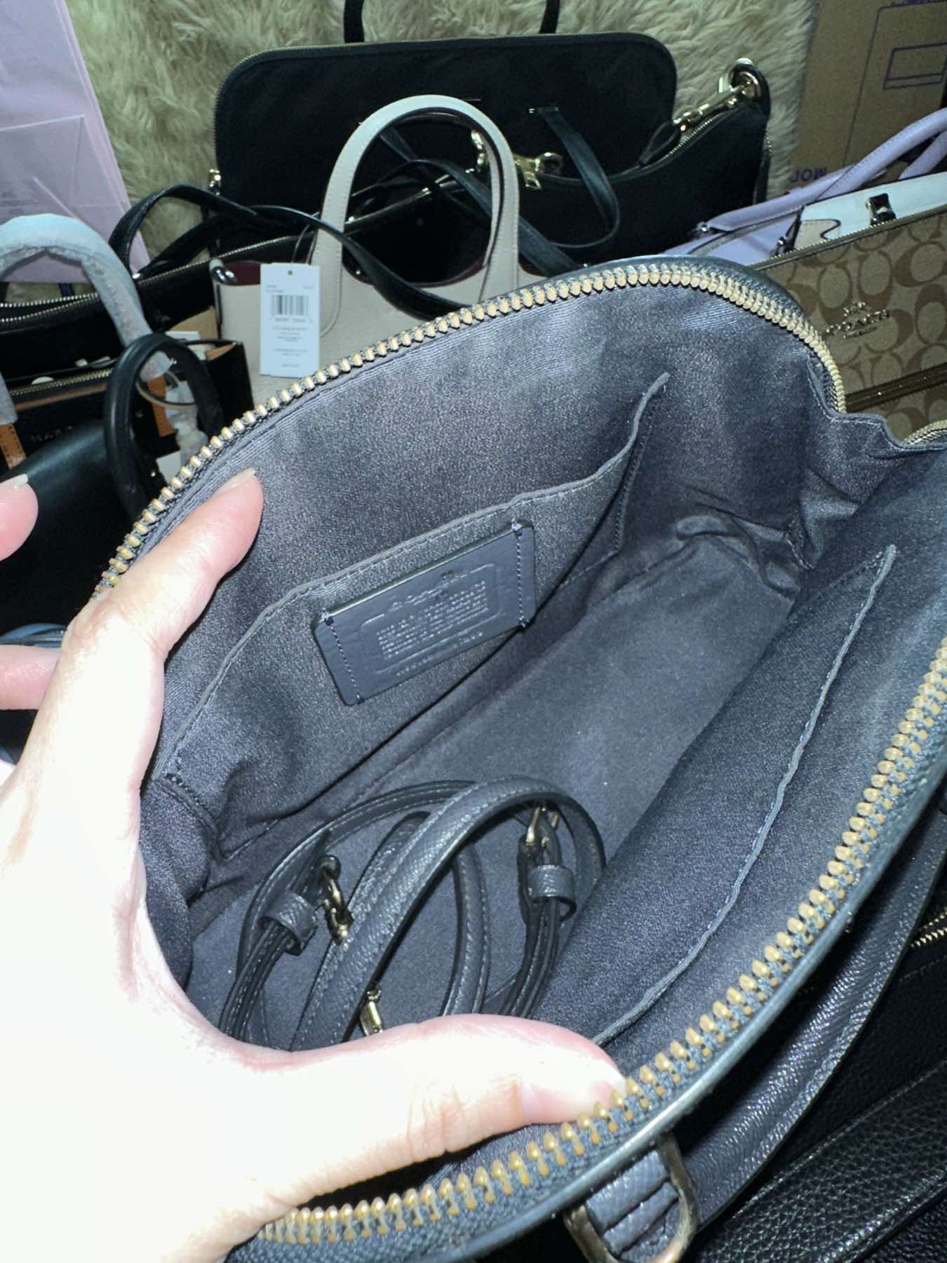 AUTHENTIC/ORIGINAL Preloved Coach RARE Mini Sierra Satchel Glitter Blue Bag