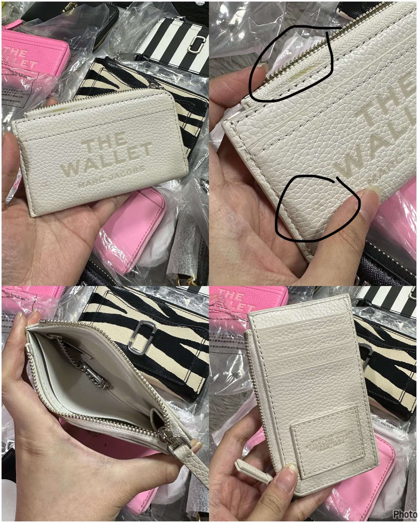 AUTHENTIC/ORIGINAL MJ The Leather Top Zip Multi Card Slim Wallet