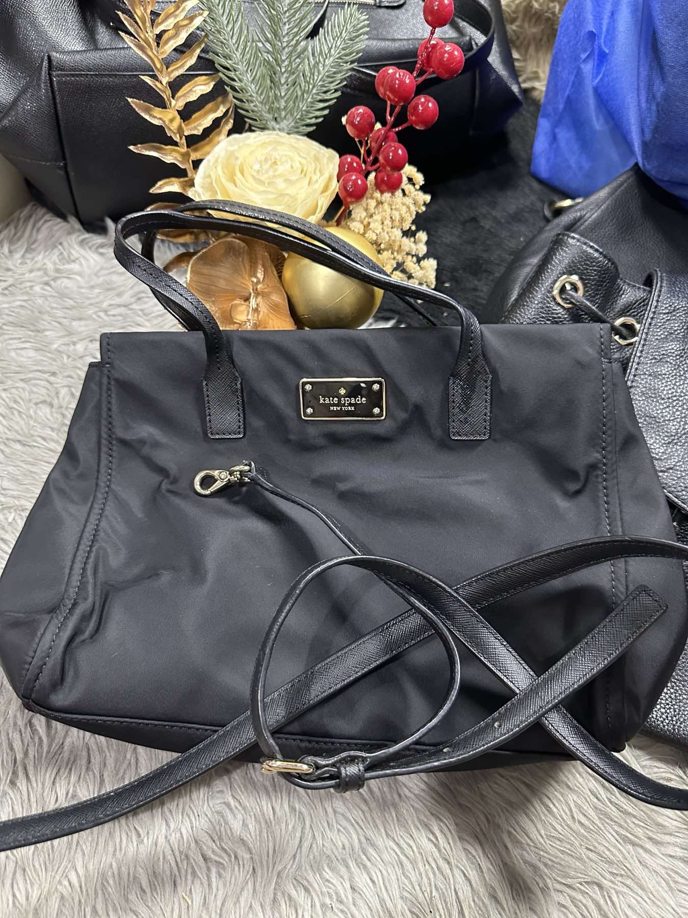 AUTHENTIC/ORIGINAL Preloved Kate Spade KS Blake Avenue Small Loden Nylon Black Bag