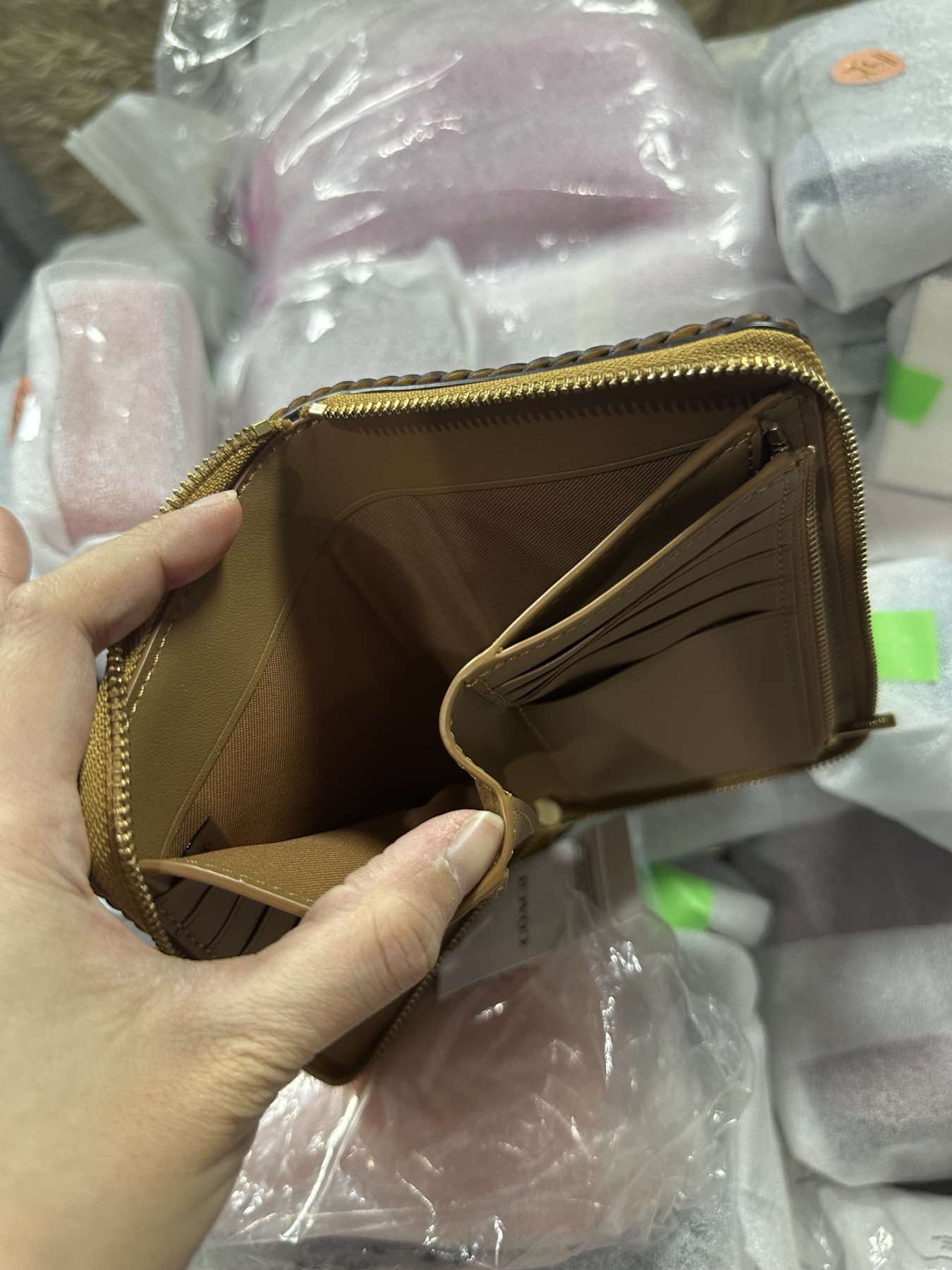 AUTHENTIC/ORIGINAL Coach RARE Retail Medium Zip Around Yellow Buttercup Wallet With Braid