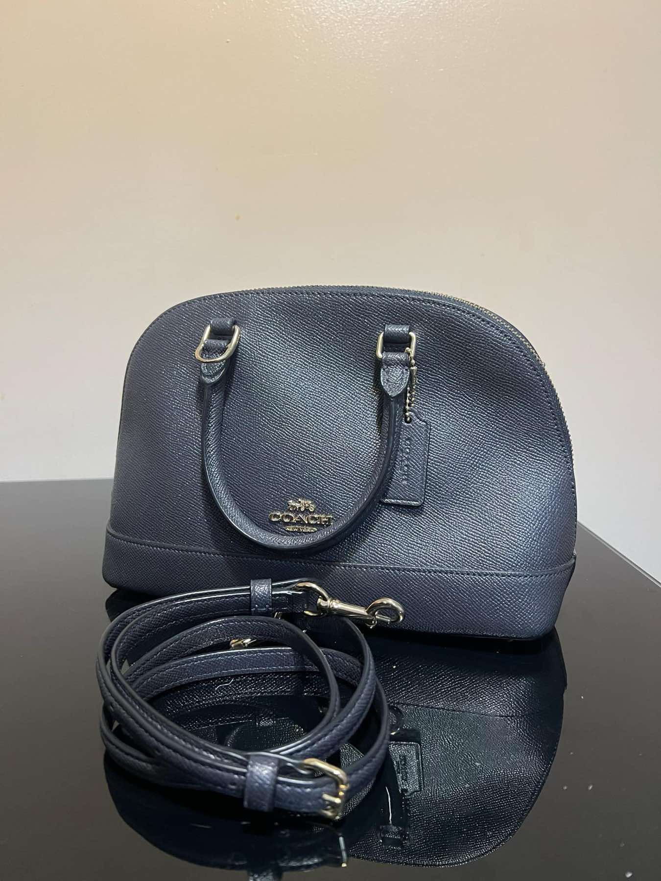 AUTHENTIC/ORIGINAL Preloved Coach RARE Mini Sierra Satchel Glitter Blue Bag