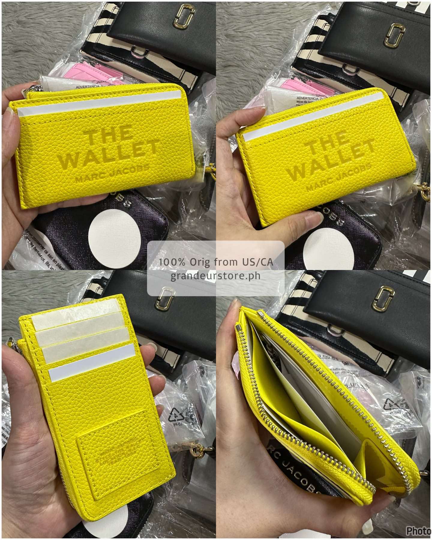 AUTHENTIC/ORIGINAL MJ The Leather Top Zip Multi Card Slim Wallet