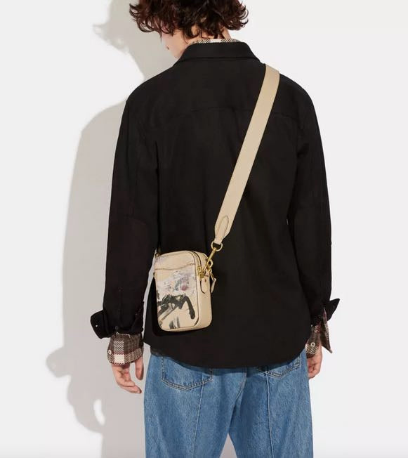 AUTHENTIC/ORIGINAL COACH X MINT + SERF Rogue Retail Crossbody 12 Men's Mini Phone Bag White