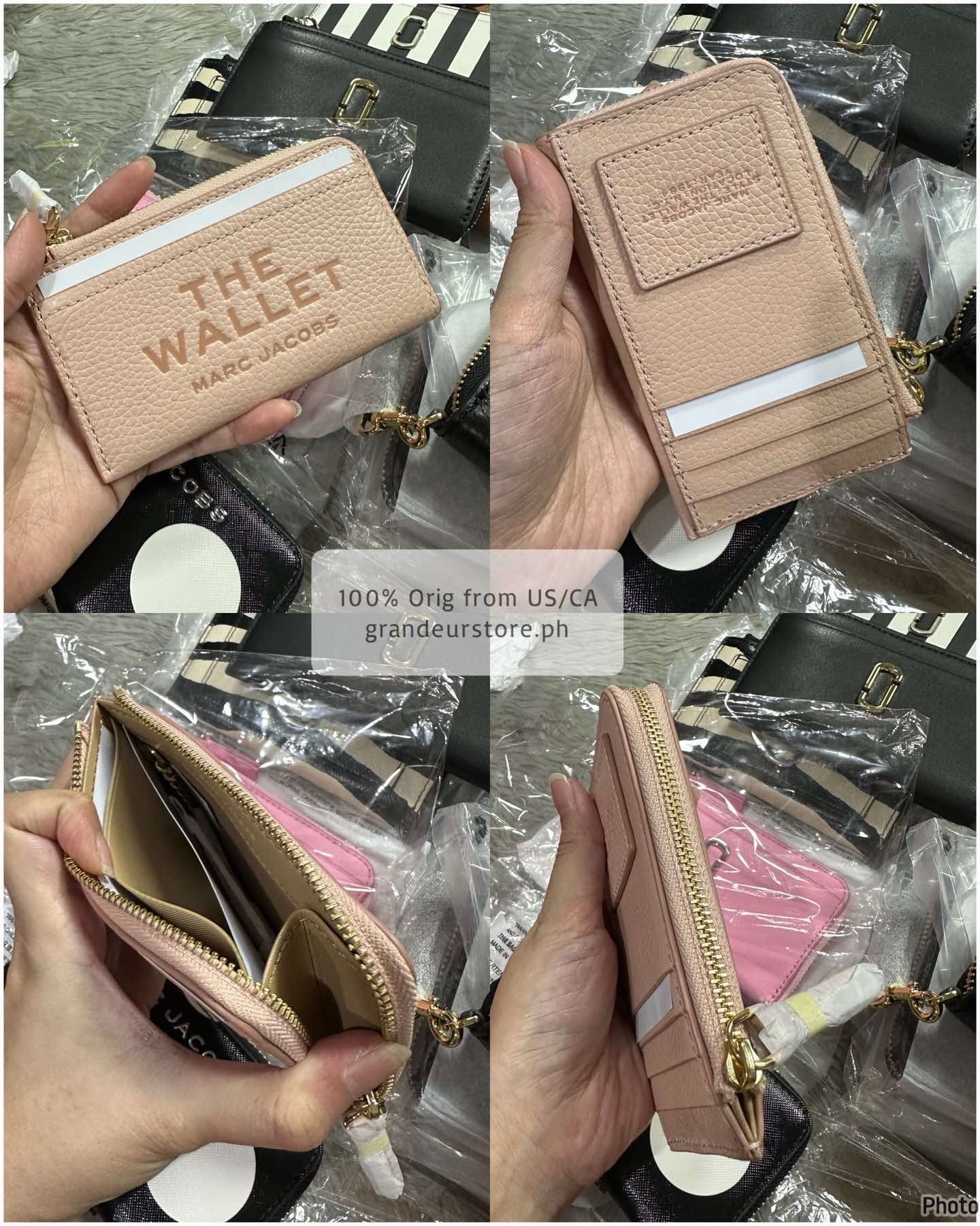AUTHENTIC/ORIGINAL MJ The Leather Top Zip Multi Card Slim Wallet