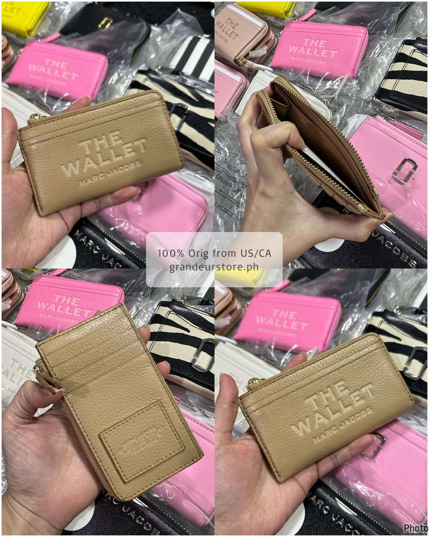 AUTHENTIC/ORIGINAL MJ The Leather Top Zip Multi Card Slim Wallet