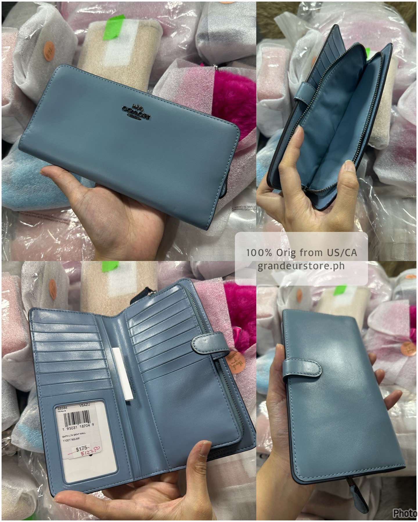 AUTHENTIC/ORIGINAL Coach Retail Skinny Long Wallet Pink/Lilac