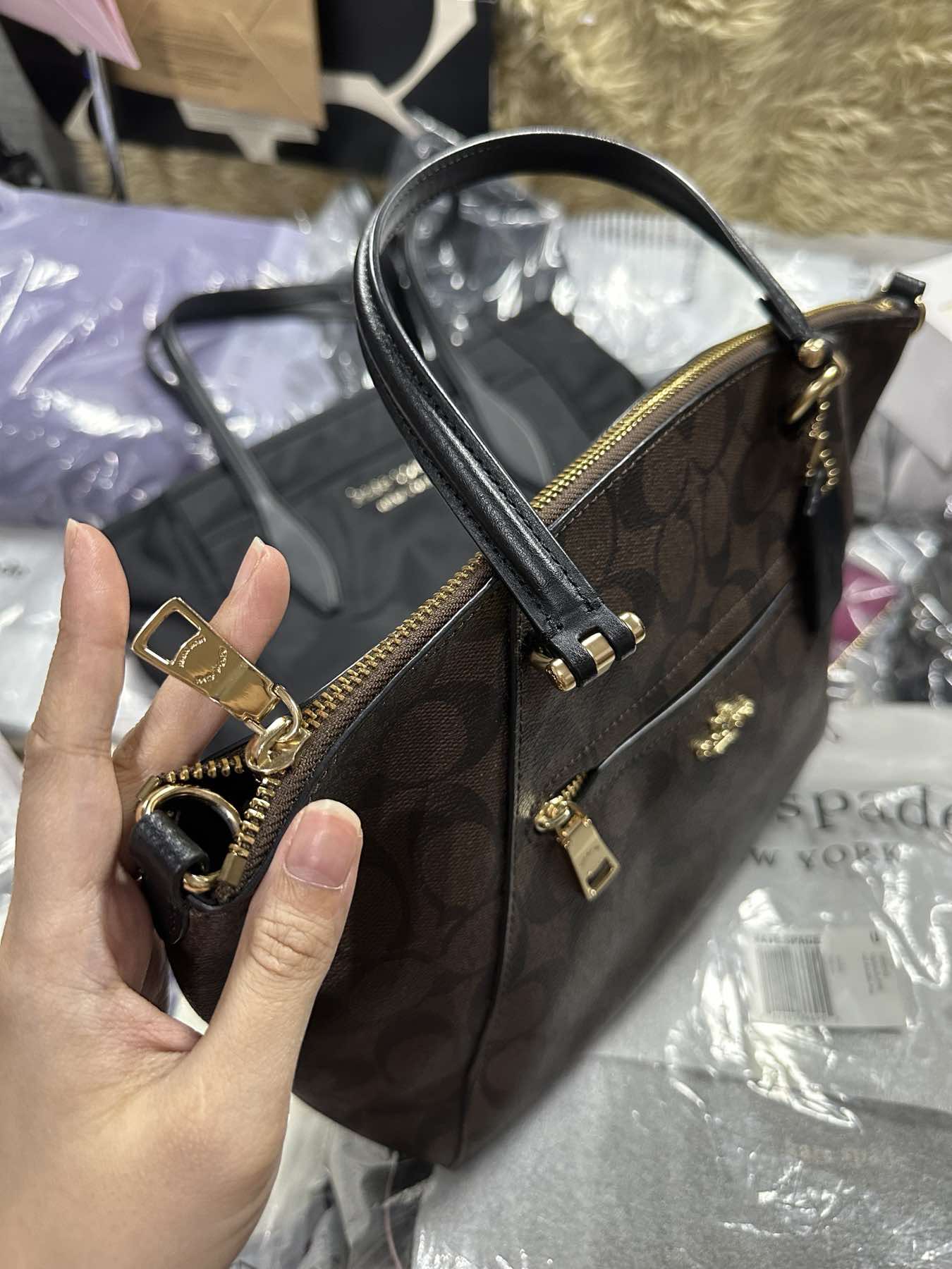 AUTHENTIC/ORIGINAL Preloved Coach Prairie Satchel Bag In Brown/Black