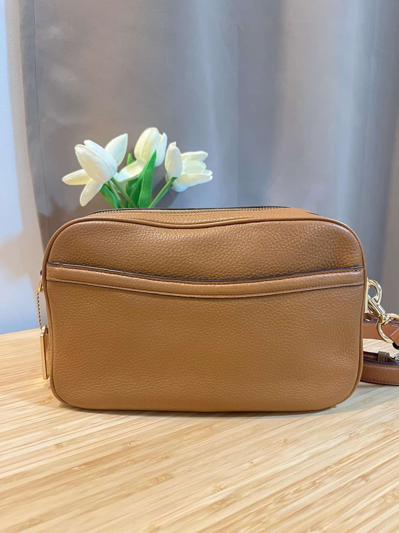 AUTHENTIC/ORIGINAL Preloved Coach RARE Jes Crossbody Camera Bag Brown/Saddle