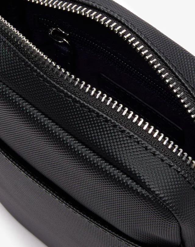 AUTHENTIC/ORIGINAL Lacoste Men's Classic Petit Piqué Zip Small Black Bag
