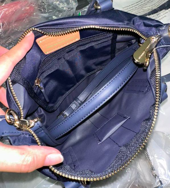 AUTHENTIC/ORIGINAL TH Bag Nylon / Leather in Beige,Black