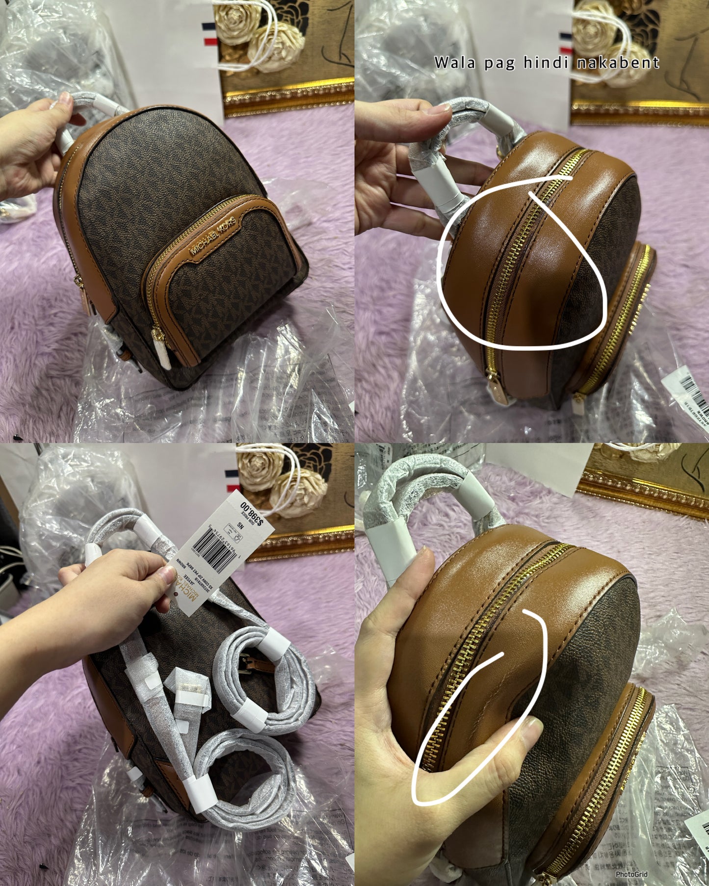 ORIG & IMPORTED MK Jaycee Mini Convertible Backpack Crossbody Bag Brown Black
