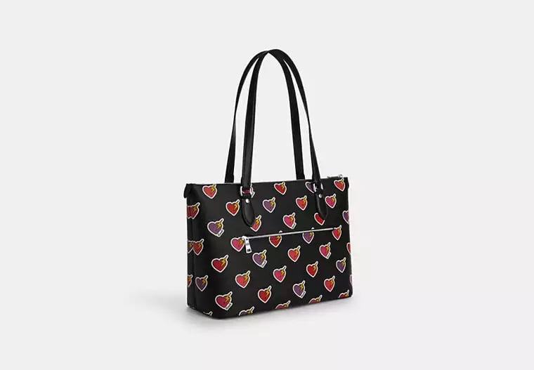AUTHENTIC/ORIGINAL COACH Gallery Tote Bag With Heart Bolt Print