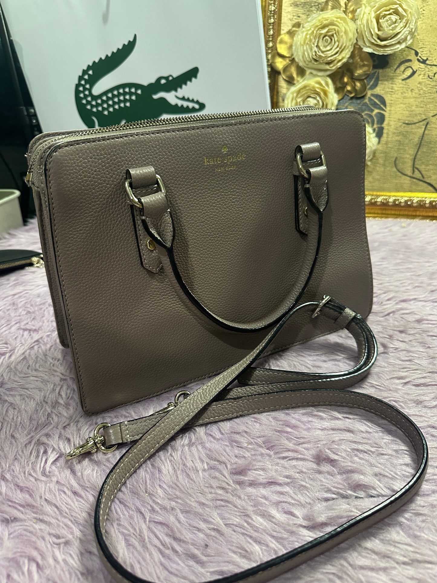 ORIG Preloved KS Lise Mulberry Street Satchel Taupe Medium Bag
