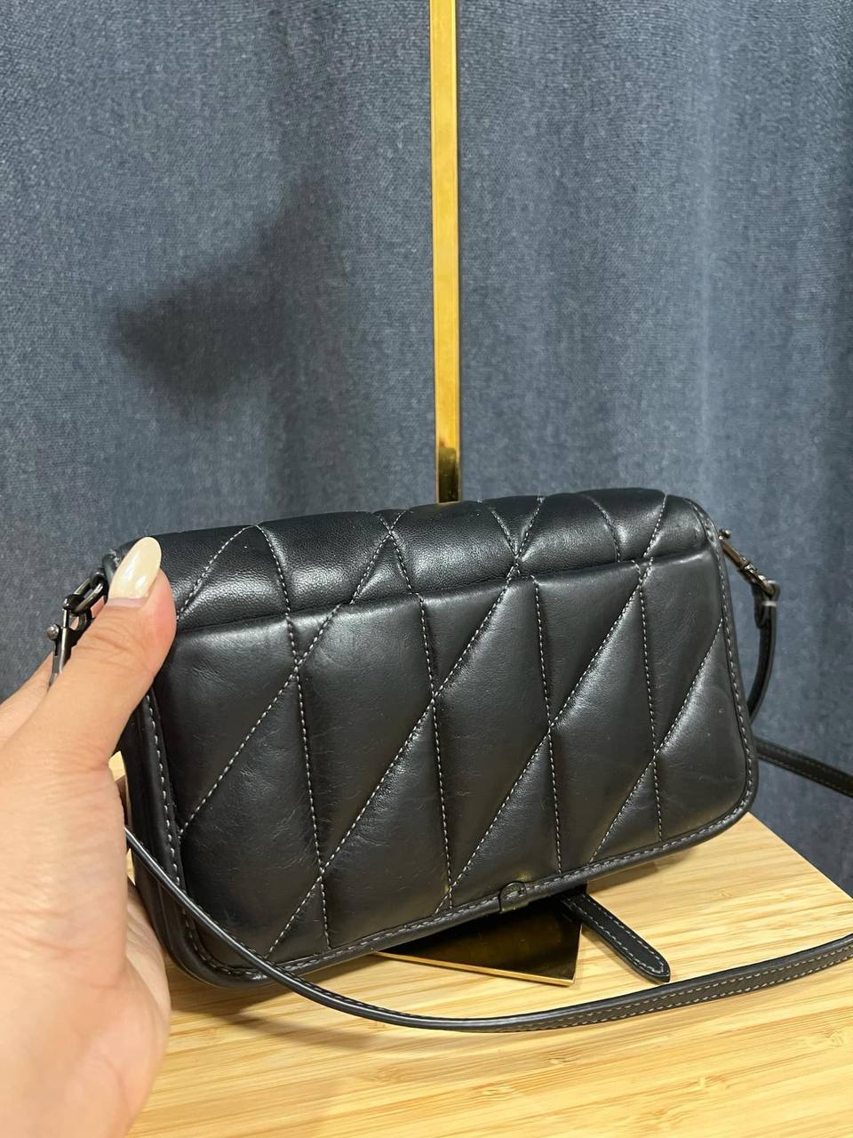ORIG Preloved COACH Retail Hayden Crossbody With Quilting Black Bag