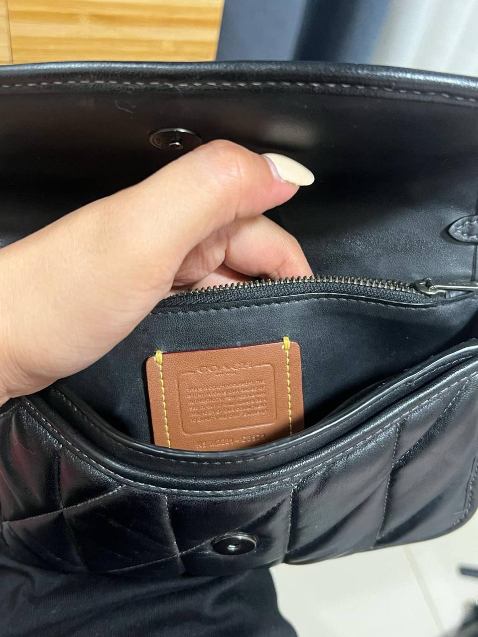 ORIG Preloved COACH Retail Hayden Crossbody With Quilting Black Bag