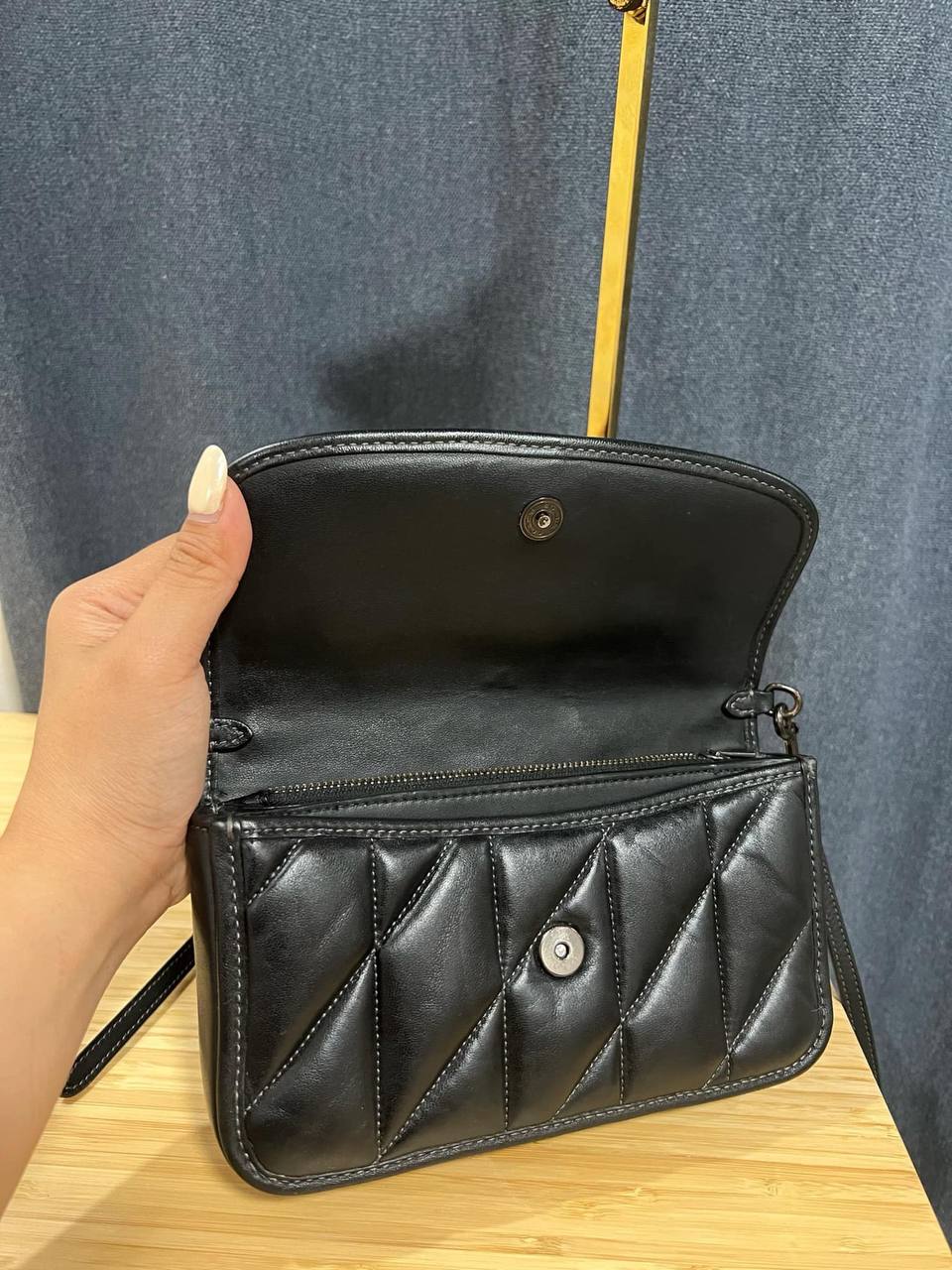 ORIG Preloved COACH Retail Hayden Crossbody With Quilting Black Bag