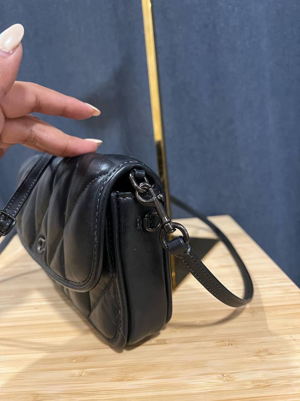 ORIG Preloved COACH Retail Hayden Crossbody With Quilting Black Bag