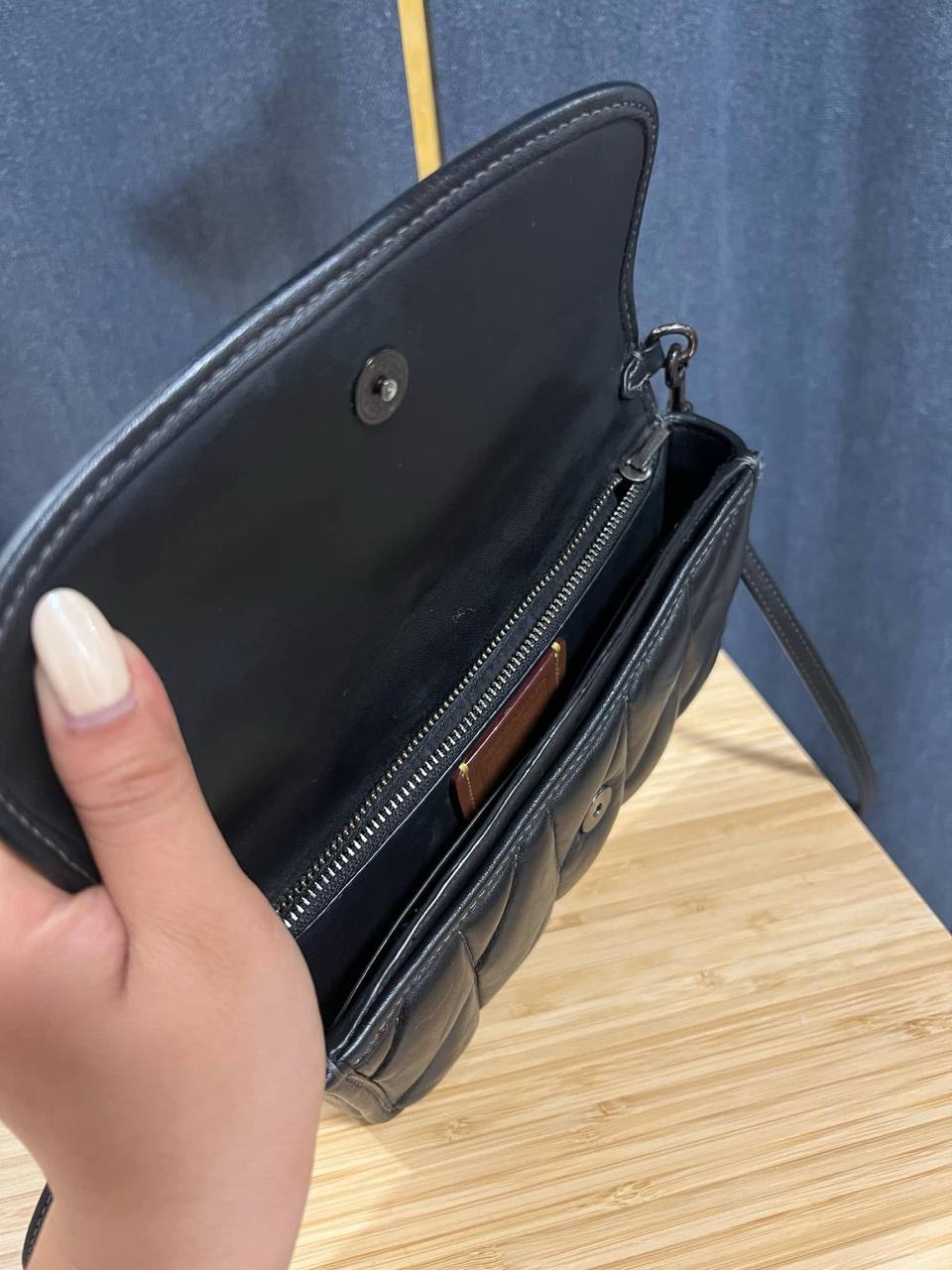 ORIG Preloved COACH Retail Hayden Crossbody With Quilting Black Bag