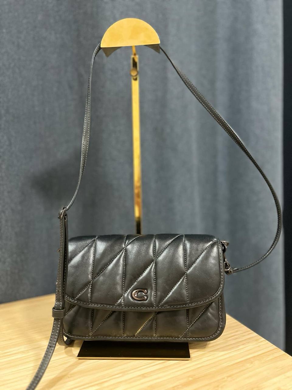 ORIG Preloved COACH Retail Hayden Crossbody With Quilting Black Bag